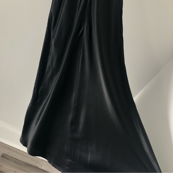 Vintage 90’s Dawn Joy Fashion Satin Bias Cut High Neck Floral Gown Maxi Dress - Picture 12 of 12